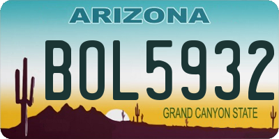 AZ license plate BOL5932