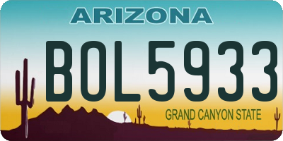 AZ license plate BOL5933