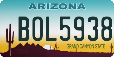 AZ license plate BOL5938