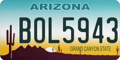 AZ license plate BOL5943