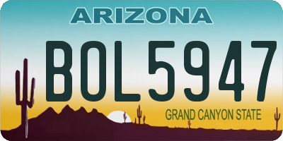 AZ license plate BOL5947