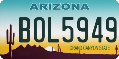 AZ license plate BOL5949