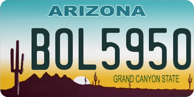 AZ license plate BOL5950
