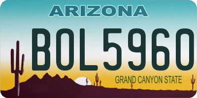 AZ license plate BOL5960