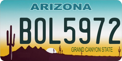 AZ license plate BOL5972