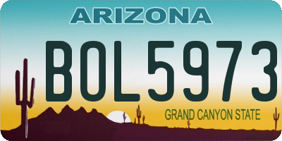 AZ license plate BOL5973