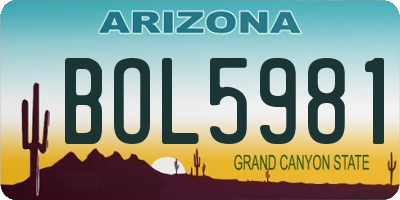 AZ license plate BOL5981