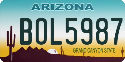 AZ license plate BOL5987