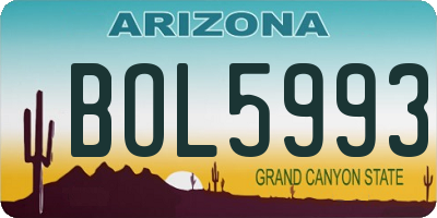 AZ license plate BOL5993