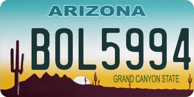 AZ license plate BOL5994