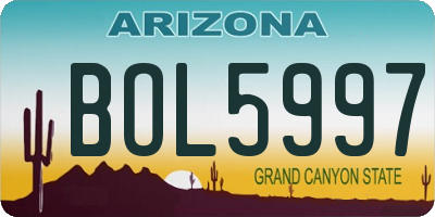 AZ license plate BOL5997