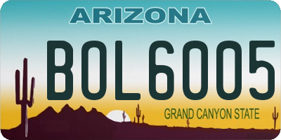 AZ license plate BOL6005