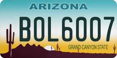 AZ license plate BOL6007