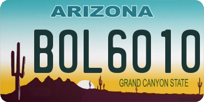 AZ license plate BOL6010