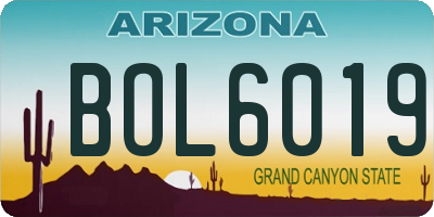 AZ license plate BOL6019
