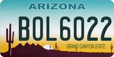 AZ license plate BOL6022
