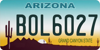 AZ license plate BOL6027