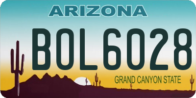 AZ license plate BOL6028