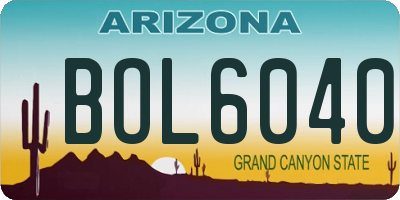 AZ license plate BOL6040