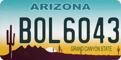 AZ license plate BOL6043