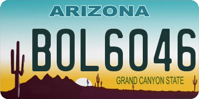 AZ license plate BOL6046