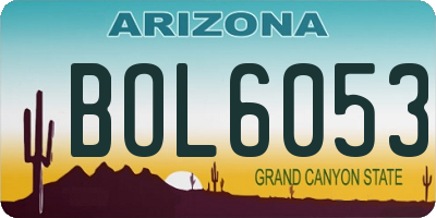AZ license plate BOL6053
