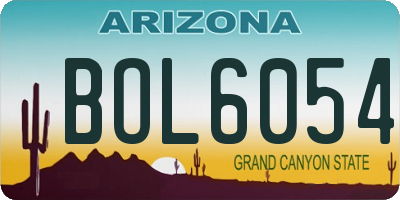 AZ license plate BOL6054