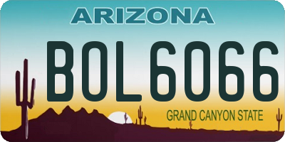 AZ license plate BOL6066