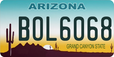 AZ license plate BOL6068