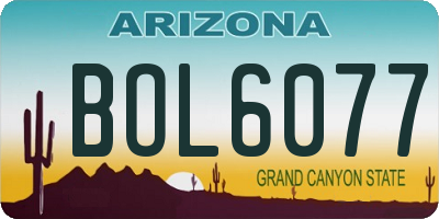 AZ license plate BOL6077