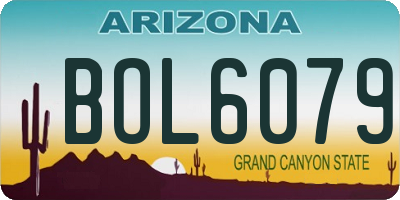 AZ license plate BOL6079