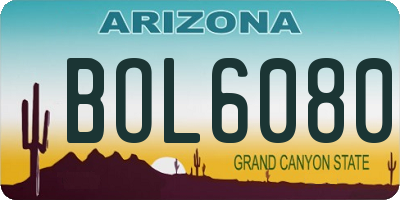 AZ license plate BOL6080