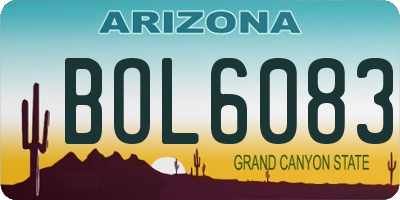 AZ license plate BOL6083