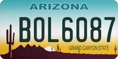 AZ license plate BOL6087