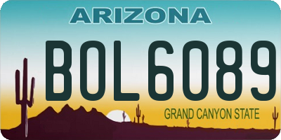 AZ license plate BOL6089