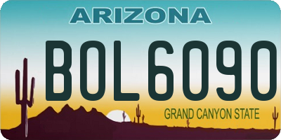 AZ license plate BOL6090