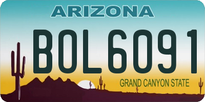 AZ license plate BOL6091