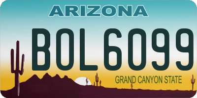 AZ license plate BOL6099