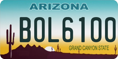 AZ license plate BOL6100