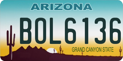 AZ license plate BOL6136