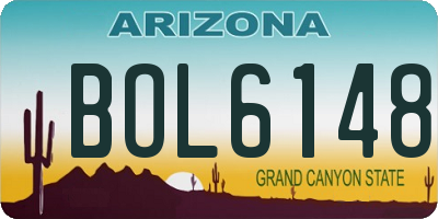 AZ license plate BOL6148