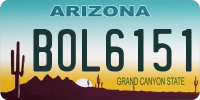 AZ license plate BOL6151