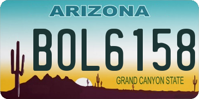 AZ license plate BOL6158