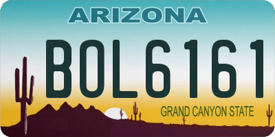 AZ license plate BOL6161
