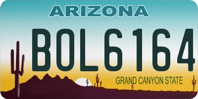 AZ license plate BOL6164