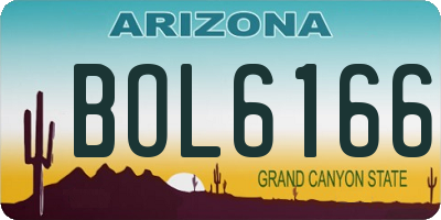 AZ license plate BOL6166