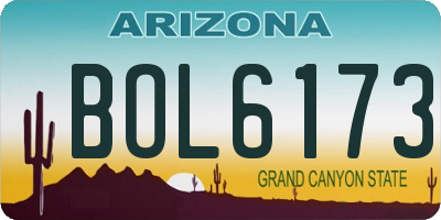 AZ license plate BOL6173