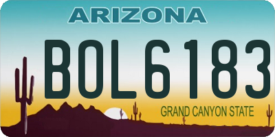 AZ license plate BOL6183