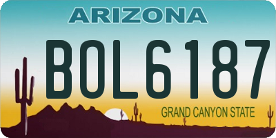 AZ license plate BOL6187