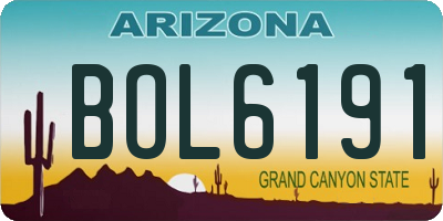 AZ license plate BOL6191